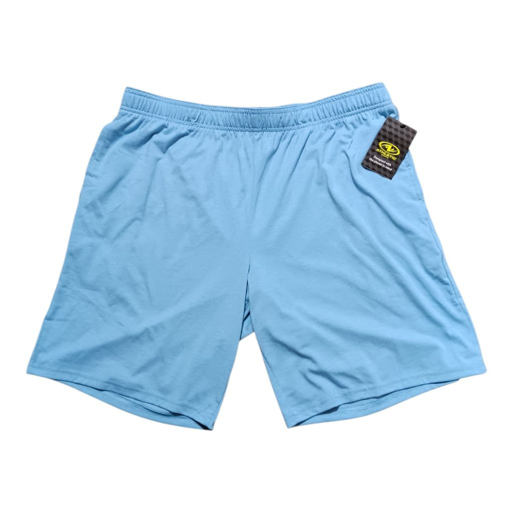 Athletic Works Soft Tri-Blend Shorts with Side Pockets & Drawstring in Blue - Picture 6 of 10